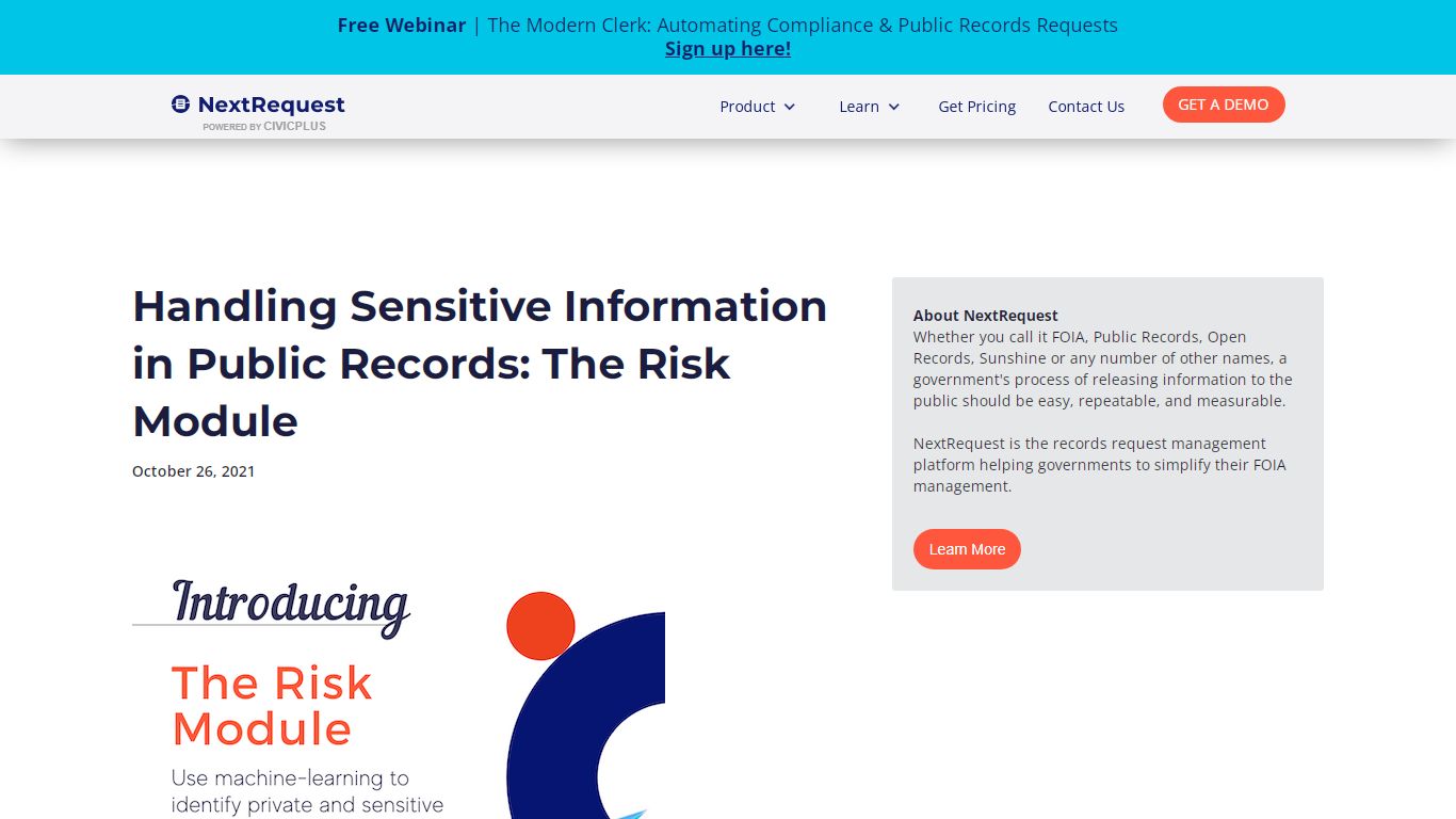 Handling Sensitive Information in Public Records: The Risk Module