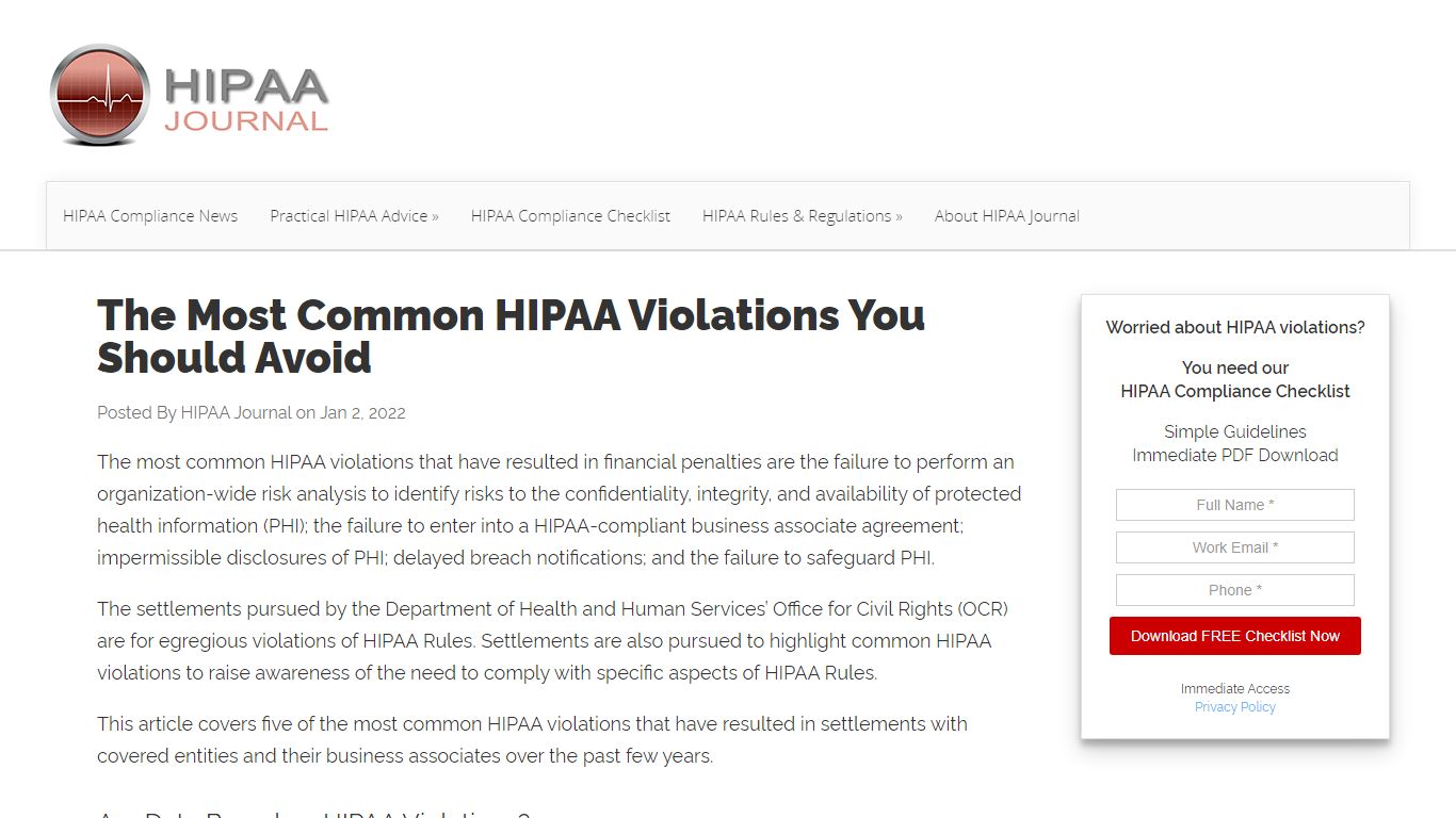 The Most Common HIPAA Violations You Must Avoid - 2022 Update