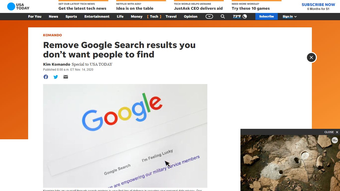 How to remove your sensitive information from Google Search. - USA TODAY